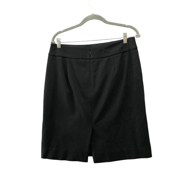 J. Crew Wool Blend Pencil Skirt Womens 8 Black Back Slit Career Workwear - Picture 2 of 8